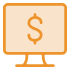 computer with dollar sign icon illustration