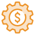 gear with dollar sign icon illustration