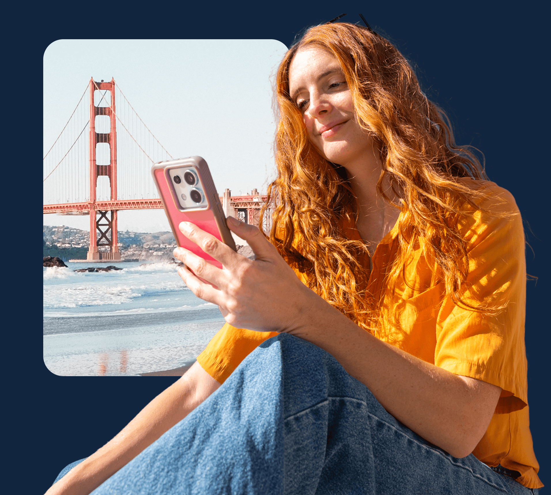 woman on her phone
