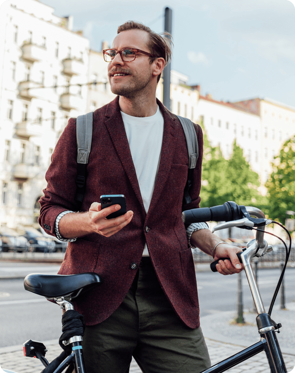 man walking with phone