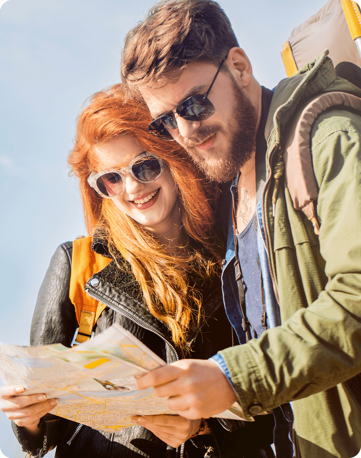 Couple looking at a map