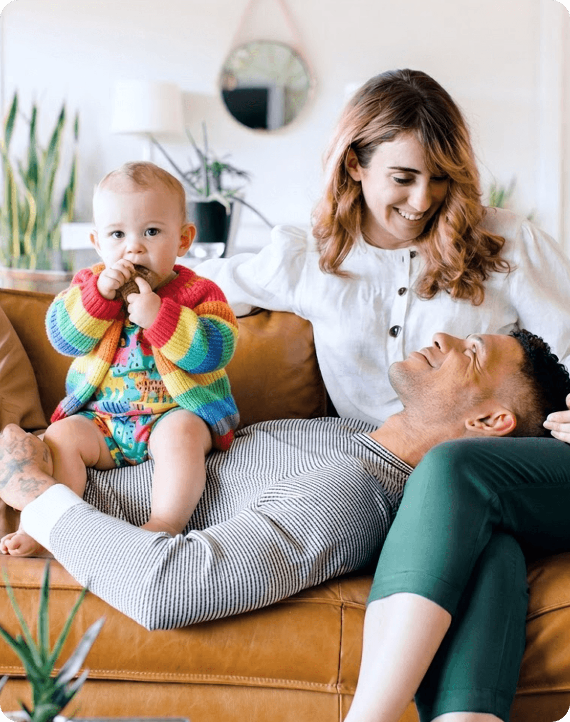family on a couch