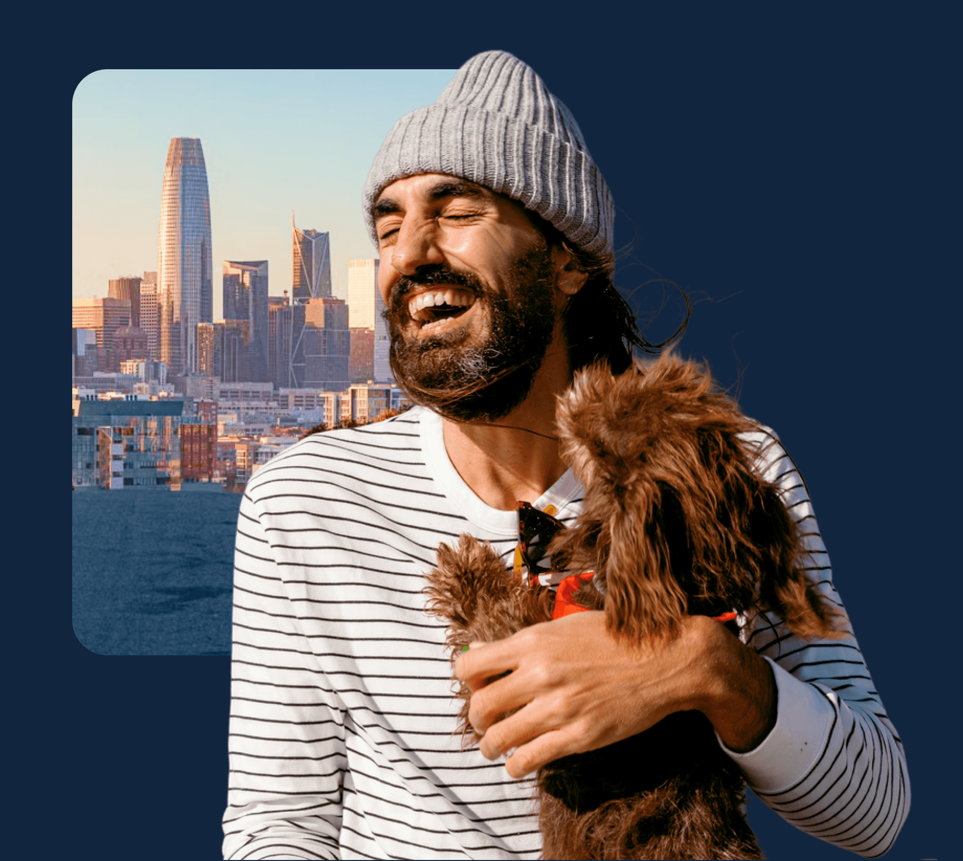 guy with a dog