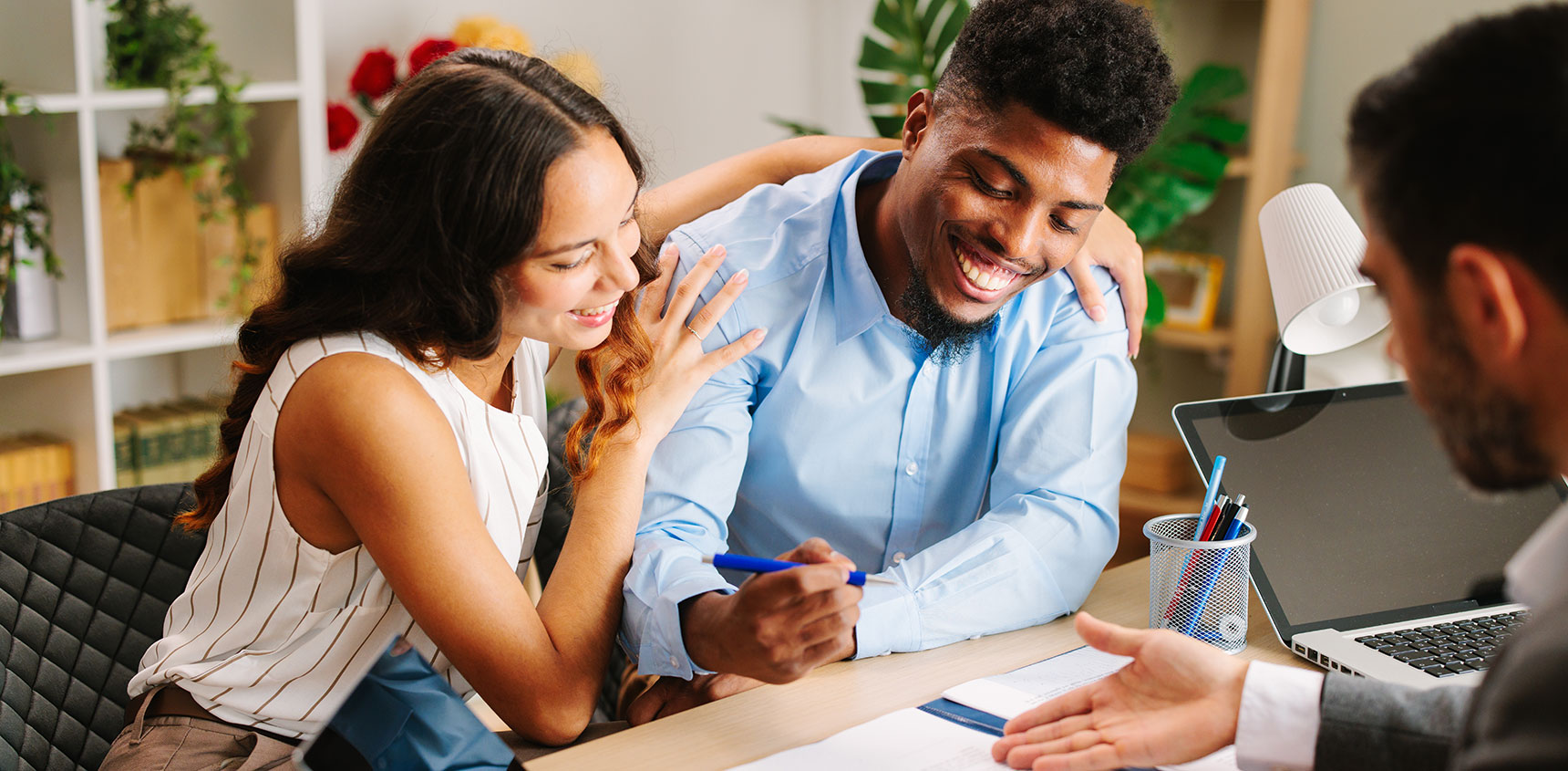 Couple reviewing finances